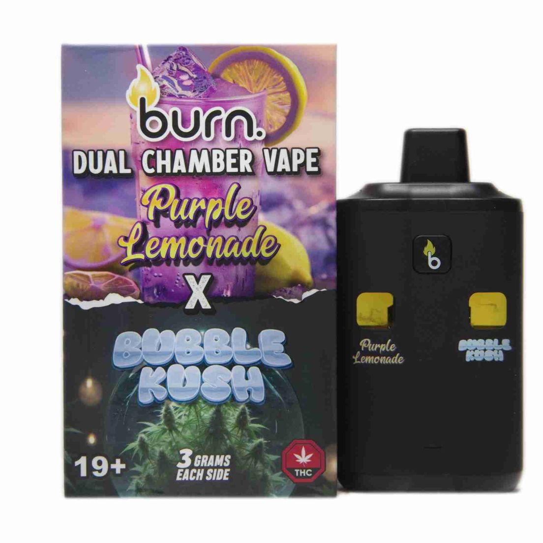 6 Gram Dual Chamber Burn Disposable – Bubble Kush + Purple Lemonade (3+3 Gram)
