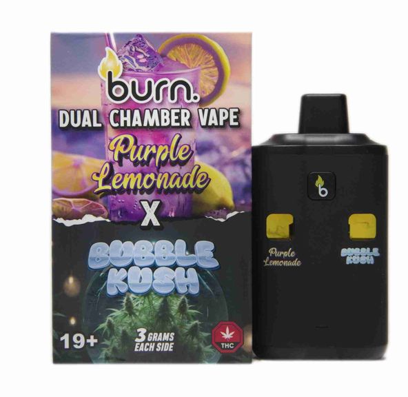 6 Gram Dual Chamber Burn Disposable – Bubble Kush + Purple Lemonade (3+3 Gram)