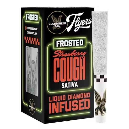 Claybourne Co. - Strawberry Cough (2.5g) - Diamond Frosted Flyers Pre-Rolls - Sativa
