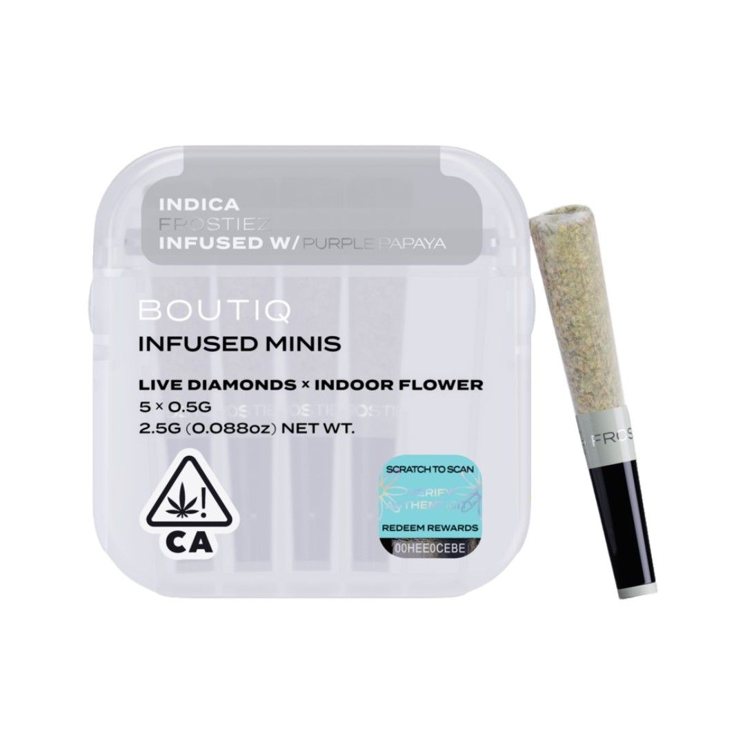 Boutiq Infused Mini Pre-Roll 5pk Frostiez x Purple Papaya 2.5g