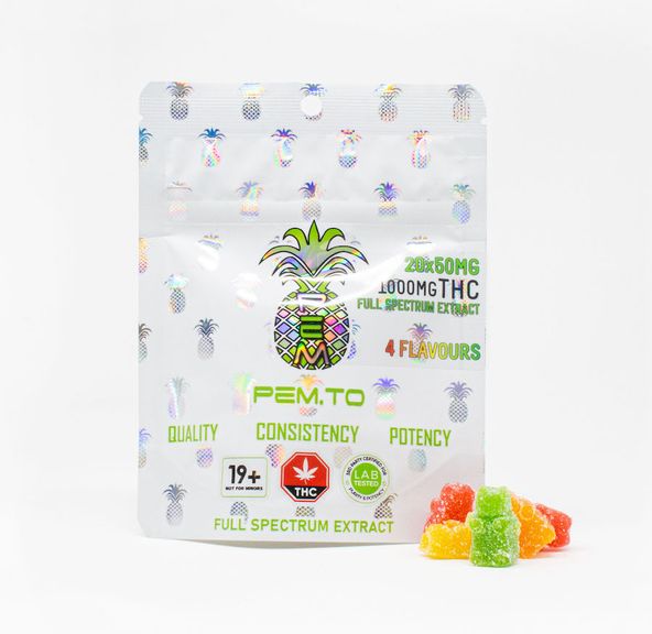 1000mg THC Pineapple Express Meds Gummies 20x50mg PEX / PEM