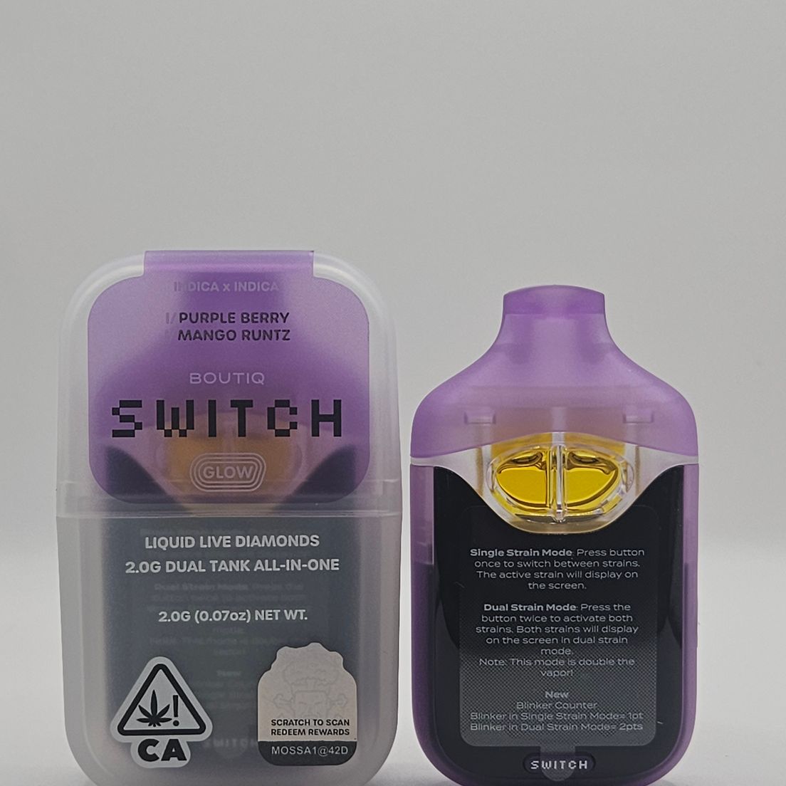 Boutiq Switch / Glow - Disposable - Purple Berry x Mango Runtz - 2G