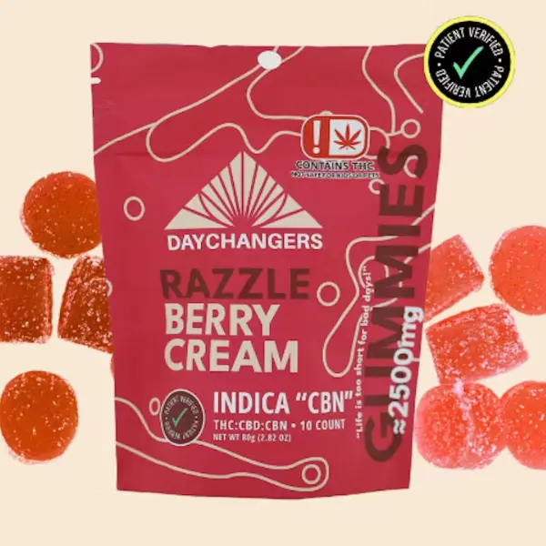 2500mg THC Gummy - Razzle Berry Cream 80.00 g