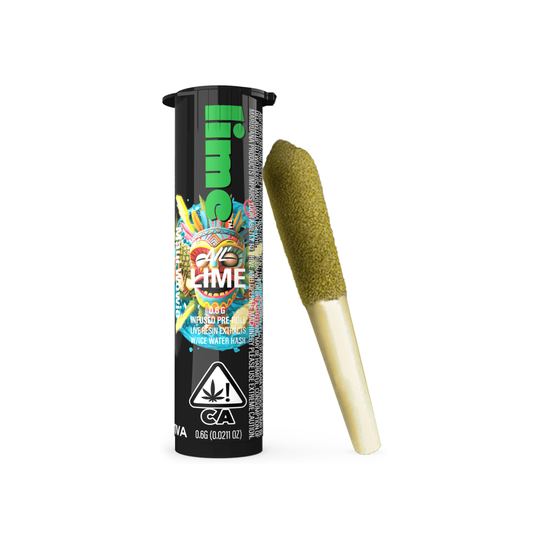 Lime | Infused Preroll | .6g | Live Resin | Hash | Maui Wowie