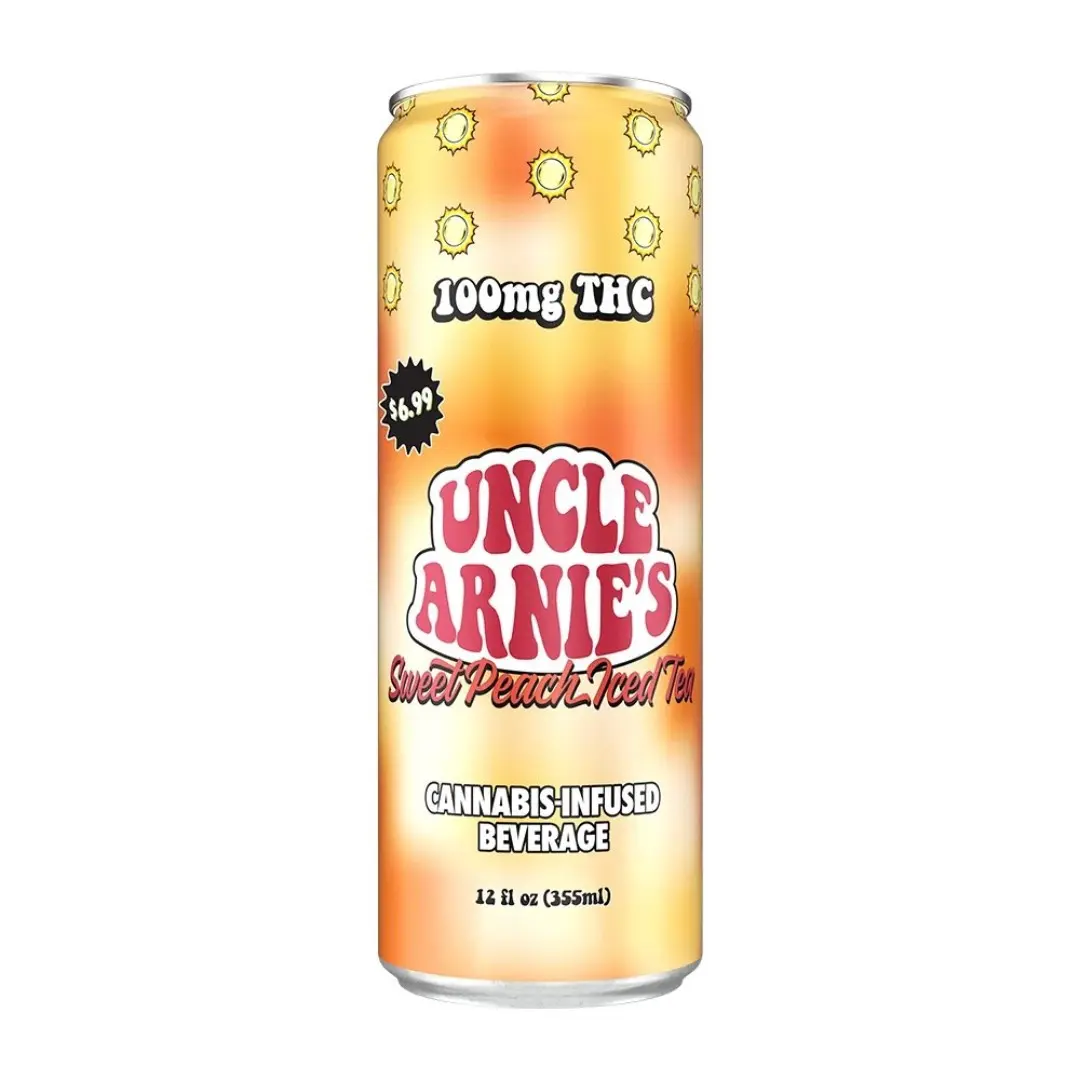 Uncle Arnie's Canned Beverage Sweet Peach 100mg