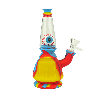 7.5" Evil Eye Silicone Perc Bong | Asst. Colors