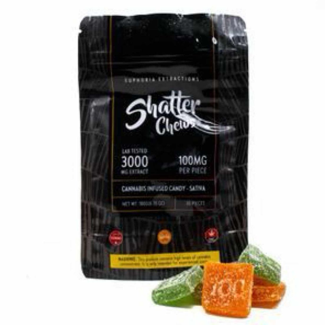 3000mg Sativa Party Pack Shatter Chews by Euphoria Extractions (100mgx30)