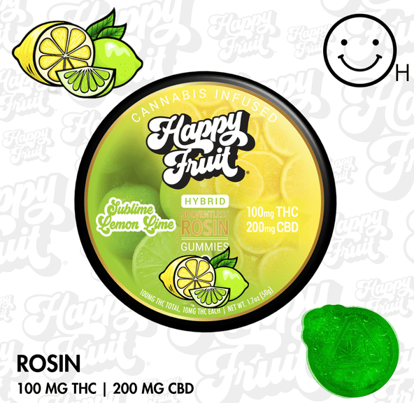 Sublime Lemon Lime Rosin Gummies : 100mg THC, 200mg CBD