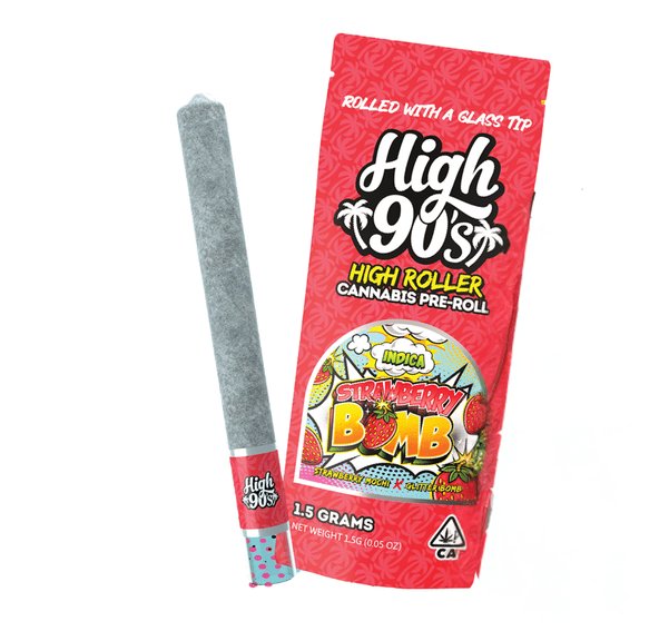 High 90s | Preroll | 1.5g | w/Glass Tip | Strawberry Bomb