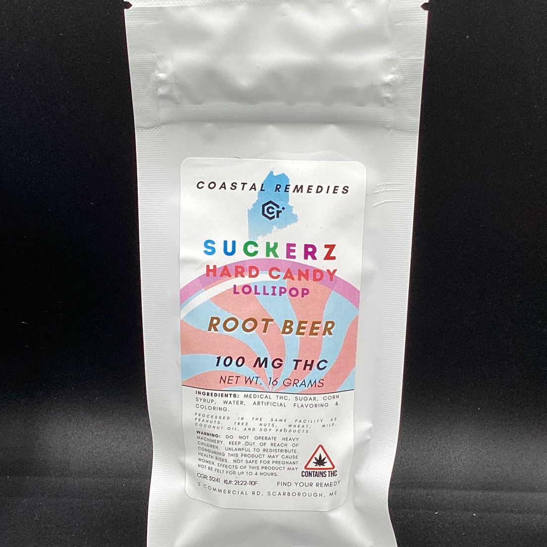 Coastal Remedies- Root Beer- Suckerz- Single Lollipop- 100mg