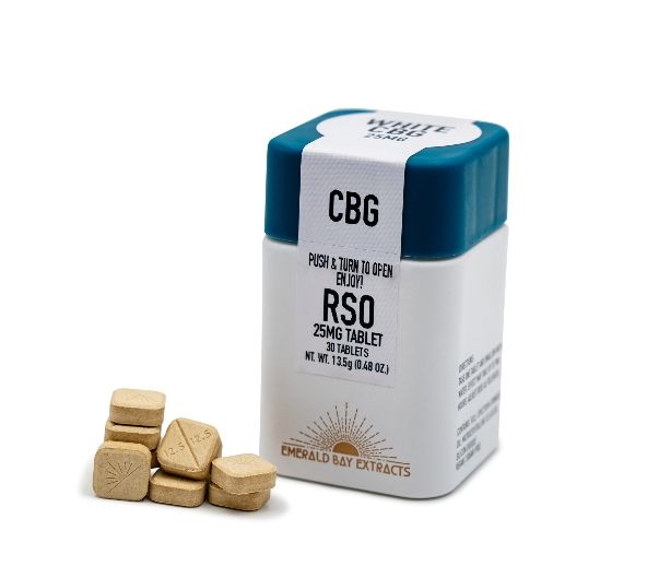 Emerald Bay Extracts - White CBG 25mg RSO Tablets