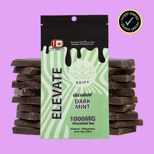 EDIFY DECADENT DARK MINT CHOCOLATE BAR 1000MG