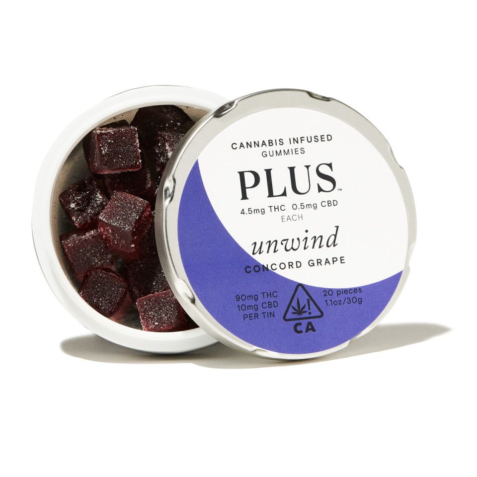 100mg 9:1 THC/CBD Concord Grape Gummies - PLUS PRODUCTS