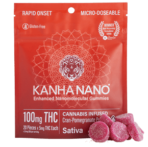 Kanha NANO Gummies - Cran-Pomegranate (100mg) Micro-dosable