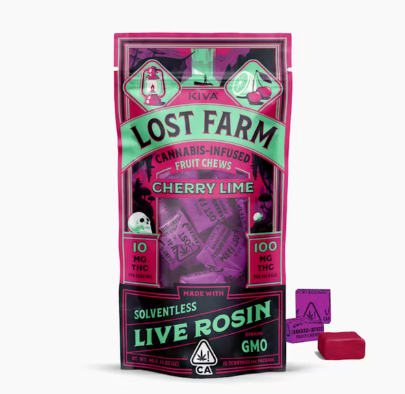Lost Farm 100mg 10pk Cherry Lime x GMO Live Rosin Chews