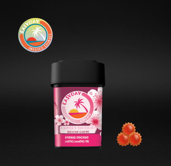 Easyday Edibles | Cherry Blossom Troche Chews | 20mg each - 200mg Total | Hybrid