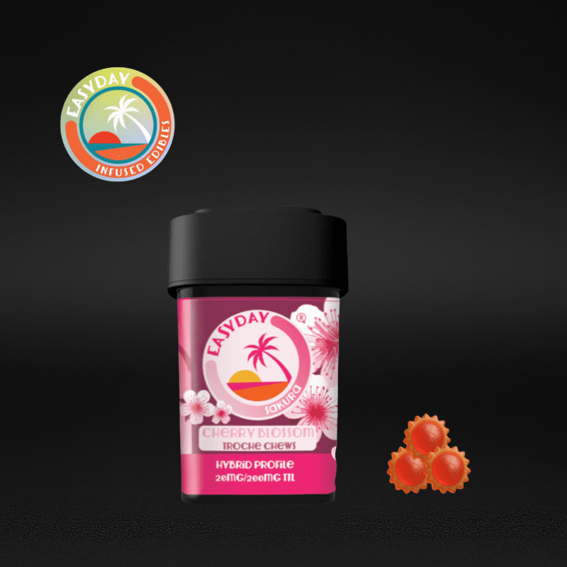 Easyday Edibles | Cherry Blossom Troche Chews | 20mg each - 200mg Total | Hybrid
