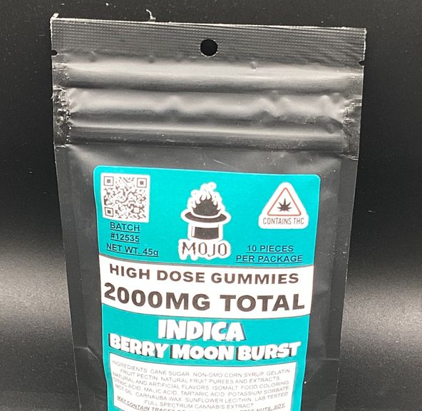 Mojo Medibles- Indica Berry Moon Burst- Gummies- 2000mg