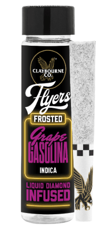 CLAYBOURNE CO GRAPE GASOLINA 2PK X 0.5G INFUSED FROSTED FLYERS PRE-ROLLS INDICA 1G