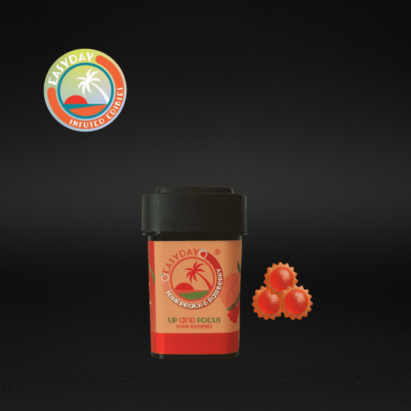 Easyday Edibles | Sour Peach and Raspberry Troche Chews | 20mg each - 200mg Total | Sativa