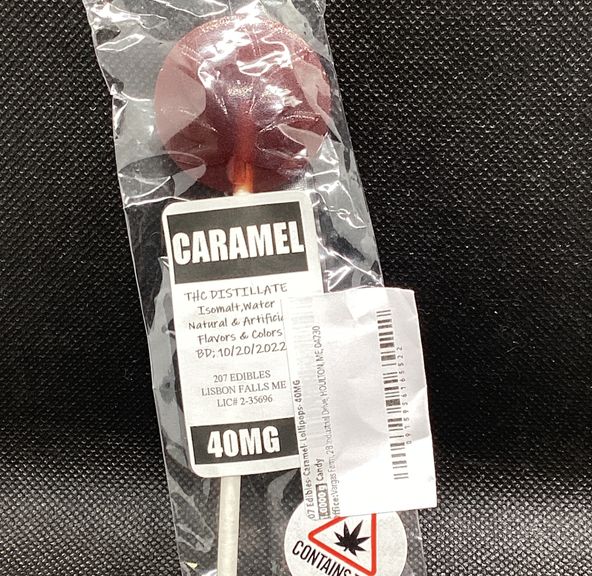 207 Edibles- Caramel- Sugar Free- Lollipops- 40MG