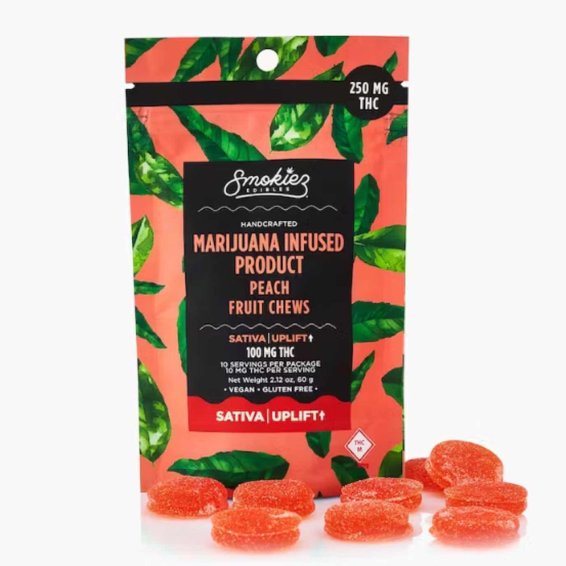 SATIVA Peach Fruit Chews - 250mg