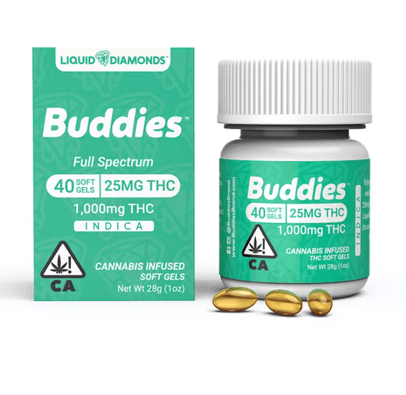 BUDDIES LLR CAPSULES- INDICA 25MG (40PC)