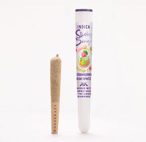 1 x 0.5g Infused Sticky Banger Pre-Roll Indica Strawberry Kiwi Spritz by KushKraft