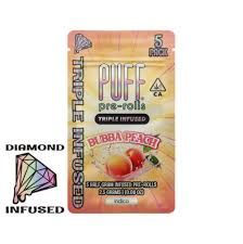 Puff 5pk Diamond Infused Bubba Peach $23