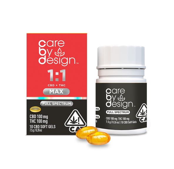 Care By Design- 1:1 MAX Full Spectrum Soft Gels CBD:THC 7.5g