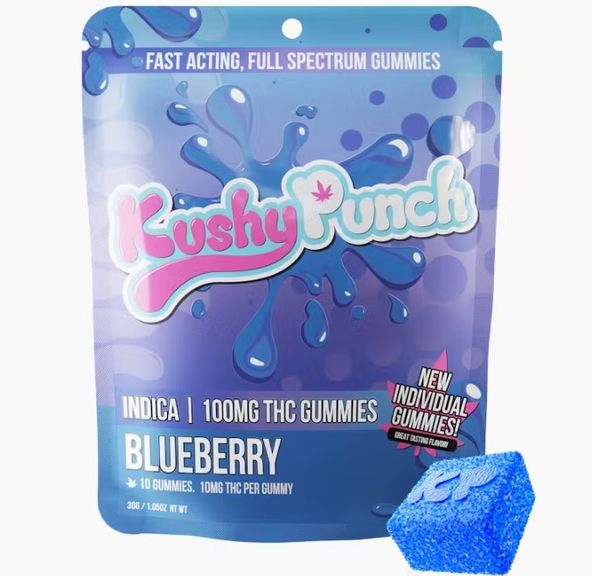 Indica Blueberry Individual Gummies 100mg