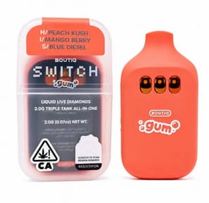 Boutiq v5 Switch Peach Kush x Mango Berry x Blue Diesel $20