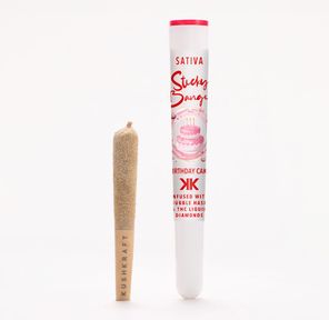 1 x 0.5g Infused Sticky Banger Pre-Roll Sativa Birthday Cake by KushKraft