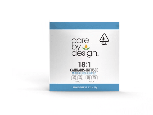 Care By Design : 18:1: 10mg: Edible- Mixed Berry Gummy Single Serving