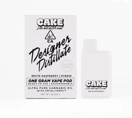 Cake - White Raspberry Designer Distillate Disposable Vape 1.25g