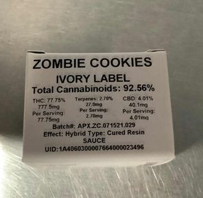 (Apex) Zombie Cookies 1G Cured Resin Sauce