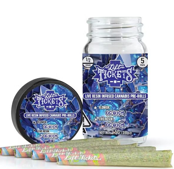 Lift Tickets - Brilliance - OG Kush x OG Kush (38.2% Indica) - .5g Pre-Roll x 5-Pack