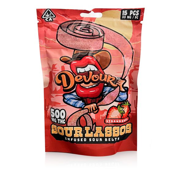 Devour Gummies - Sour Lassos Strawberry
