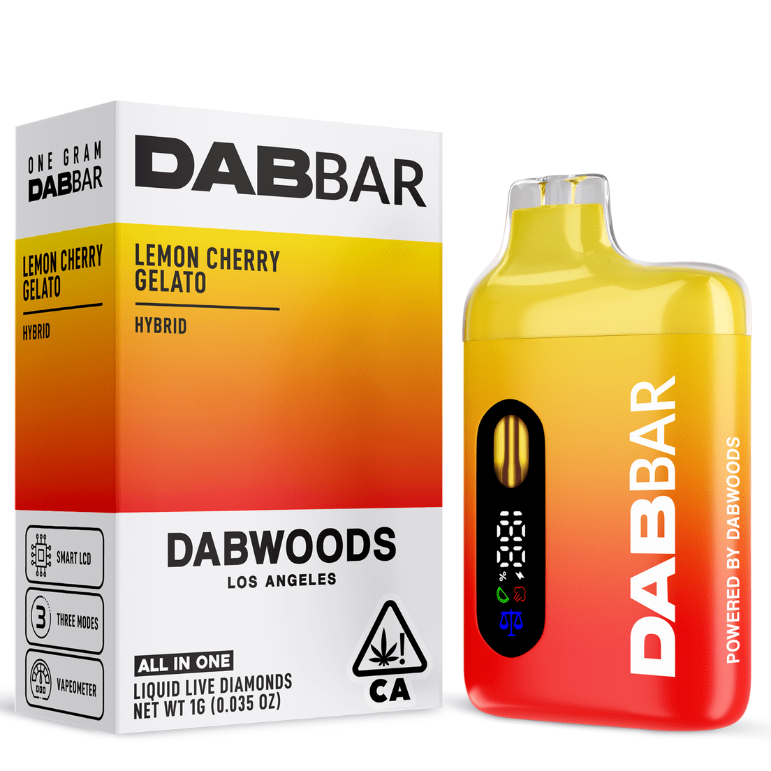 Dabwoods | AIO Vape | 1g | Diamond Dab Bar | Lemon Cherry Gelato