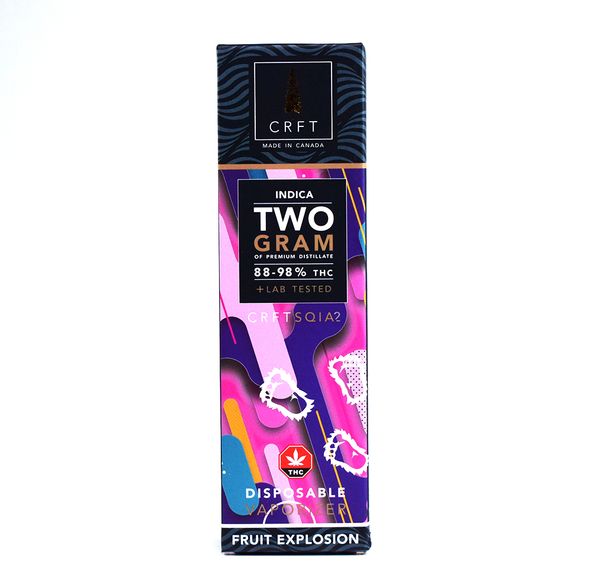 CRFT 2 Gram | Disposable Vaporizer | THC Distillate | Fruit Explosion | $85.00