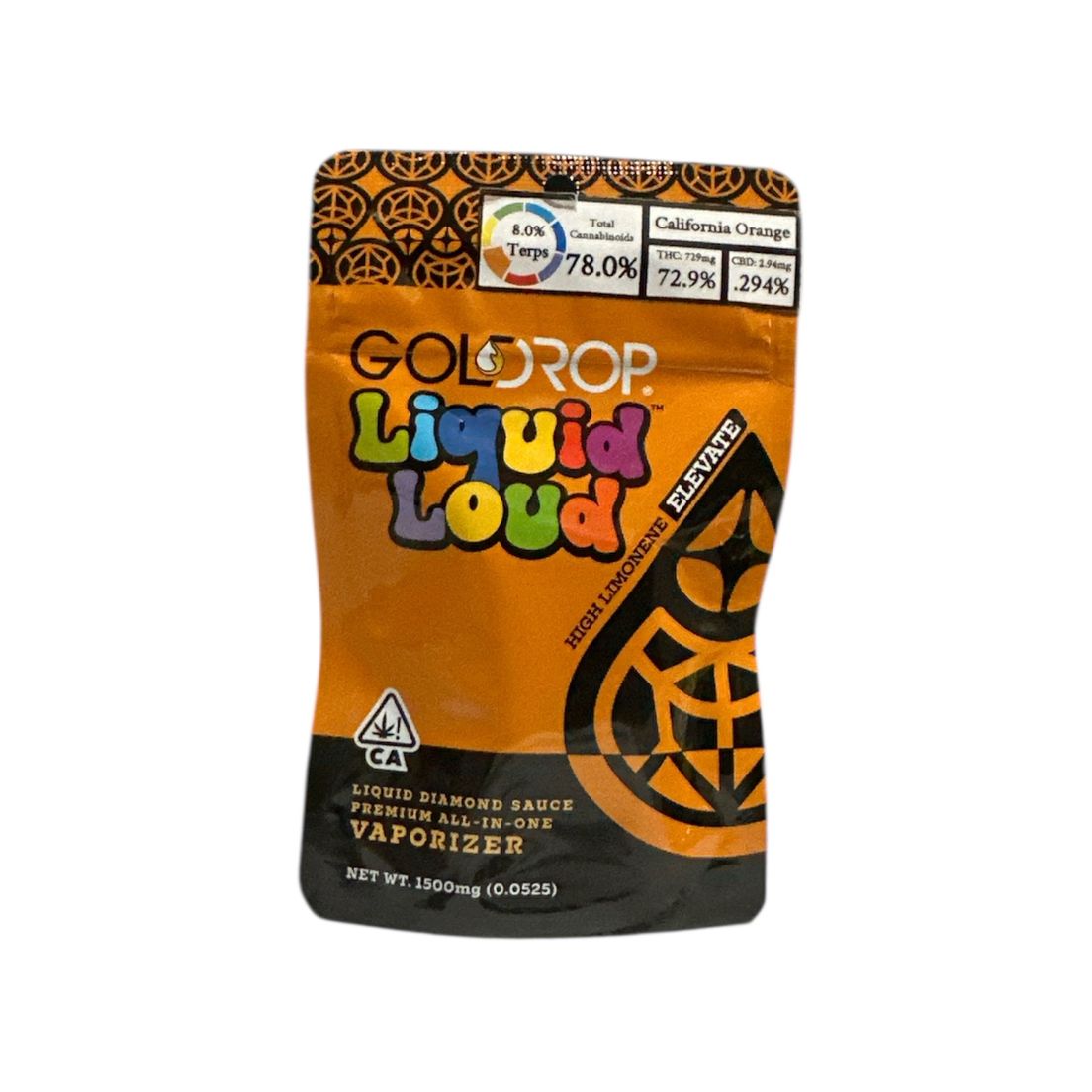 Gold Drop - California Orange Liquid Loud Disposable Vape 1.5g
