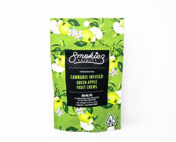 Smokiez - Green Apple Fruit Chews 100mg THC 2mg CBD