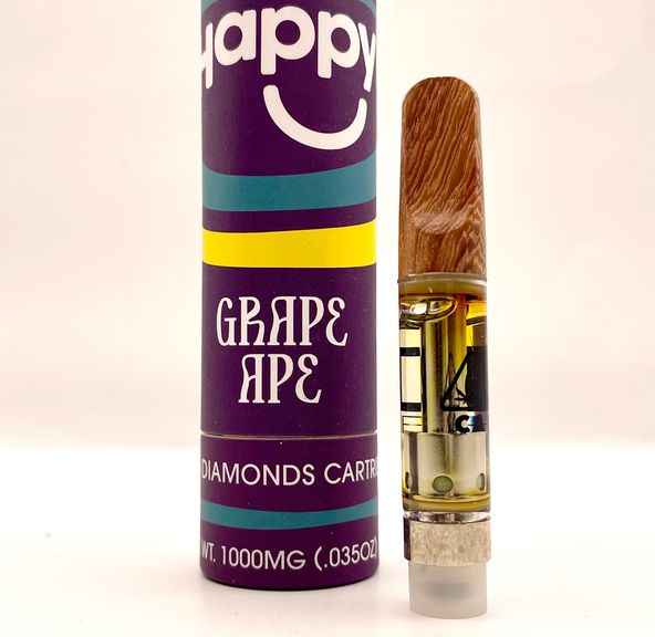PRE-ORDER ONLY 1g Grape Ape (Indica) Liquid Diamonds Cartridge - Happy