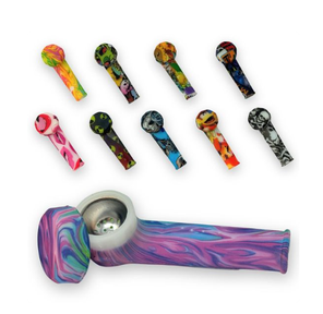 3' Kolas Glow In The Dark Silicone Pipe w/Cap - Assorted Colors