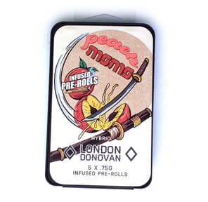 Pre Rolls | Infused | London Donovan | 5 Pack | 0.75G x 5 | Peach Momo | Hybrid | $25.00