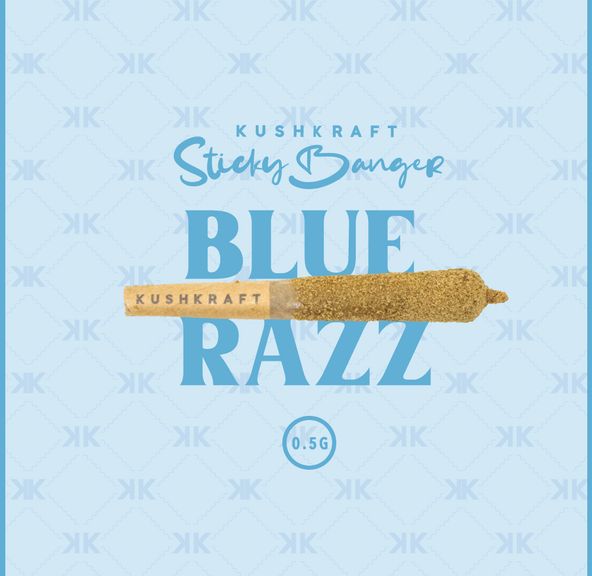 1 x 0.5g Infused Sticky Banger Pre-Roll Sativa Purple Thai Blue Razz by KushKraft