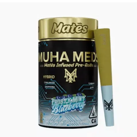 3g Frosty Mint Blueberry (Hybrid) Infused Preroll 5pk Mates - Muha Meds