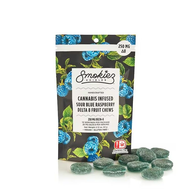 Sour Blue Raspberry Delta-8 & 9 1:1 Chews - OK