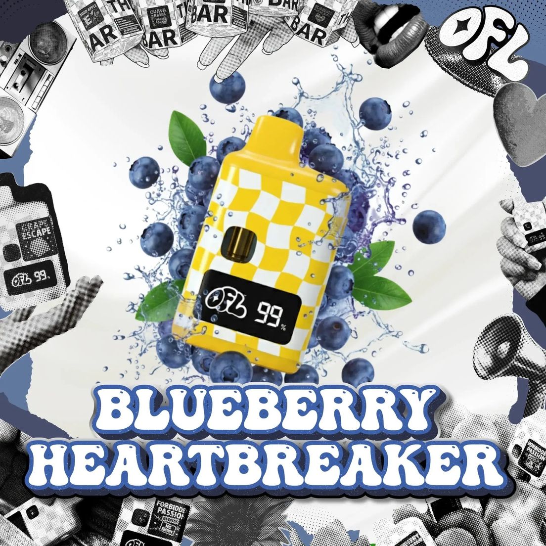 Oakfruitland- Blueberry Heartbreaker Liquid Diamond AIO 1g (I)