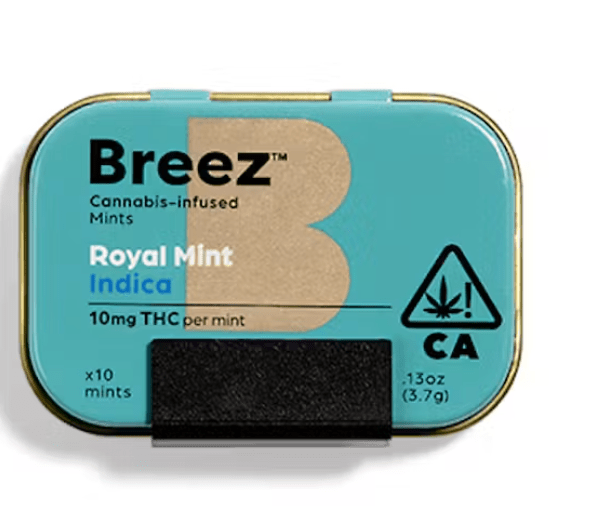 BREEZ MINTS- INDICA ROYAL MINT TIN 100MG